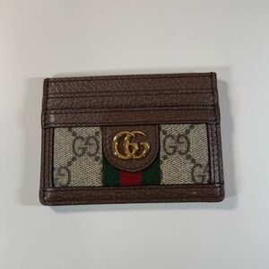 Gucci Brown and Beige Card Holder